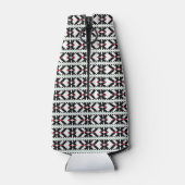 Masculine Black en white Latvian tribal folk art Flesjeskoeler (Achterkant)