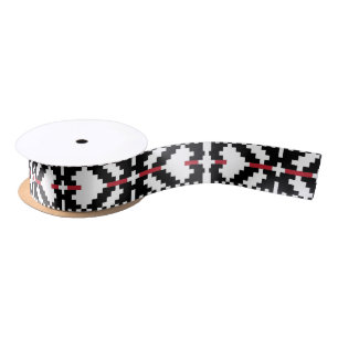Masculine Black en white Latvian tribal folk art Lint