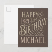 Masculine, blije verjaardagsontwerp aankondigingskaart (Voorkant / Achterkant)