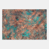 Masculine Boho Turquoise Patina Wrapping Paper Ze (Voorkant)