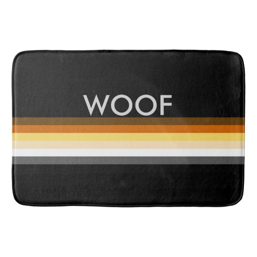 Masculine Cool Gay Beren Pride Flag WOOF Badmat (Voorkant)