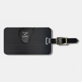 Masculine geborsteld metaal bagagelabel (Voorkant horizontaal)