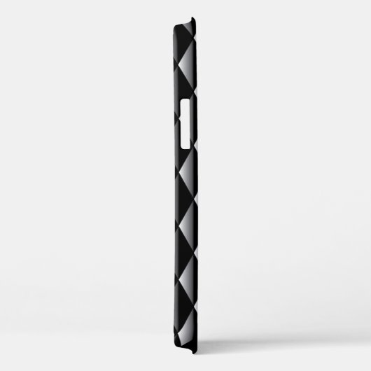 Masculine Geometric Pattern Monogrammed Black Case-Mate iPhone Case (Achterkant / Rechts)