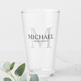 Masculine Gepersonaliseerd monogram en naam Grooms Glas