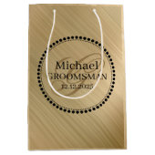 Masculine Gold Specialized Groomsman Medium Cadeauzakje (Voorkant)