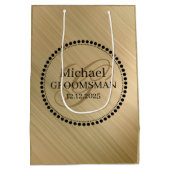 Masculine Gold Specialized Groomsman Medium Cadeauzakje (Achterkant)