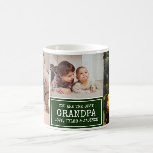 Masculine Grandpa Green 3 Photo Collage Koffiemok