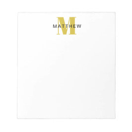 Masculine Initiaal/Naam Monogram Black en Gold Notitieblok