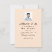 Masculine Invitation du service commémoratif (Dos)