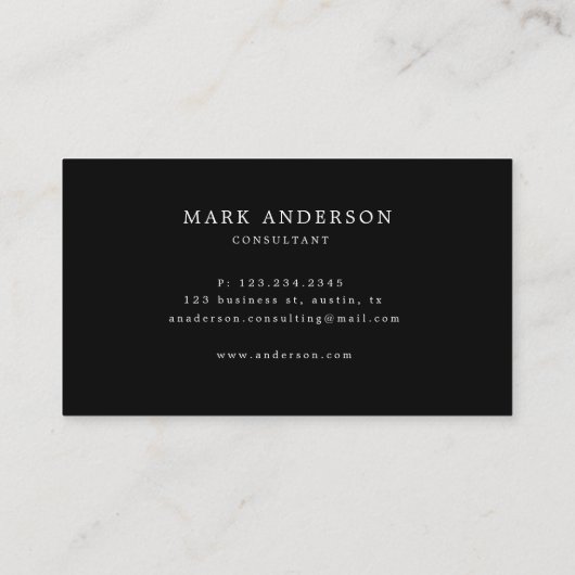 Masculine Marble Double Monogram Visitekaartje (Achterkant)