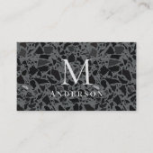 Masculine Marble Double Monogram Visitekaartje (Voorkant)