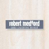 Masculine Marine Bleu Poignée Porte Nom Plaque (Devant)