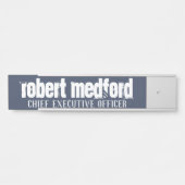 Masculine Marine Bleu Poignée Porte Nom Plaque (Devant)