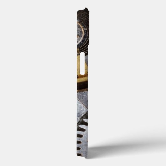 Masculine Metal look Gears Steampunk Initialen Case-Mate iPhone Case (Achterkant / Rechts)