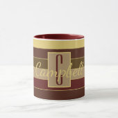 MASCULINE MONOGRAM BROWN MAROON YELLOW STRIPE MOK (Midden)