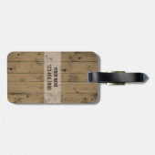 Masculine Monogrammed-Initialen | Rustige houten p Bagagelabel (Achterkant horizontaal)