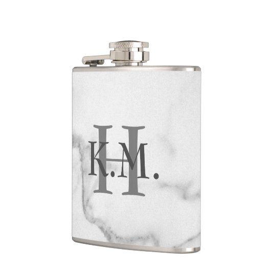 Masculine Monogrammed Marble Flask Heupfles (Links)