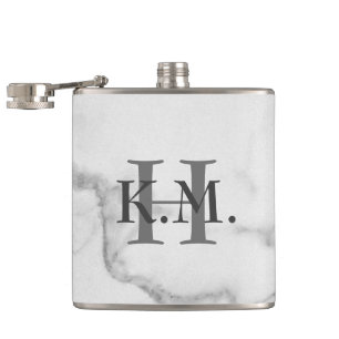 Masculine Monogrammed Marble Flask Heupfles