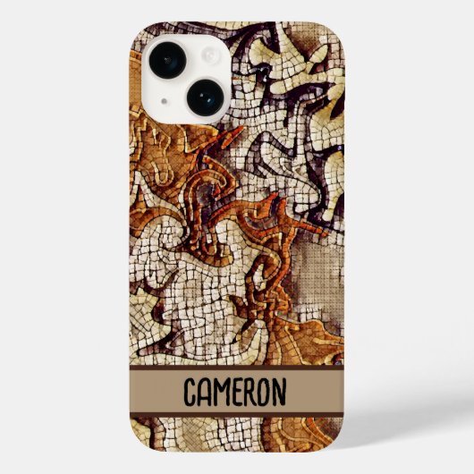 Masculine Mozaïek Bruine Inspirivity Case-Mate iPhone Case (Achterkant)