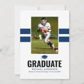 Masculine Navy 2025 Afstuderen Foto Aankondiging (Voorkant)