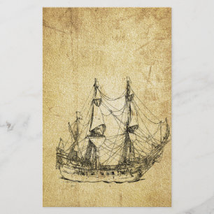 Masculine oud schip van de nautische klasse briefpapier