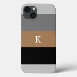 Masculine Stripe Monogrammed Hoesje-Mate iPhone Ca 13 Hoesje