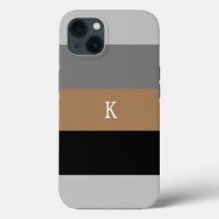 Masculine Stripe Monogrammed Hoesje-Mate iPhone Ca