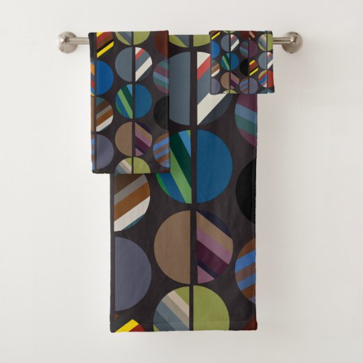 Masculine Striped Oval Halves Bad Handdoek (Insitu)