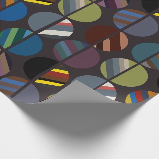 Masculine Striped Oval Halves Cadeaupapier (Hoek)