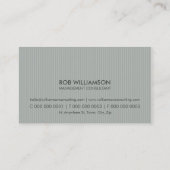 MASCULINE VISITEKAARTJE:: eenvoudige streepgrijs Visitekaartje (Achterkant)