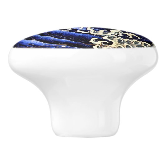 Masculine Wave (Detail) van Hokusai Keramische Knop (Zijkant)