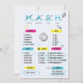 MASH Game, Invitation de fête des années 90 (Devant)
