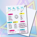 MASH Game, Invitation de fête des années 90<br><div class="desc">Jetez une fête d'anniversaire des années 90 avec cette invitation nostalgique à jouer à la mash. Ajoutez vos détails facilement en utilisant le modèle,  et invitation vos invités à un panier à retenir! !</div>