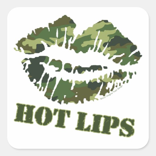 MASH Hot Lips Vierkante Sticker (Voorkant)