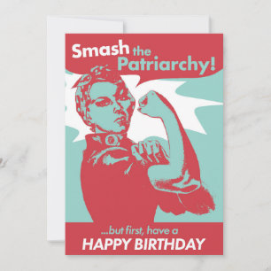 Mash Patriarchy Rosie Riveter Carte Anniversaire