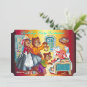 Masha en 3 beren kaart (Staand voorkant)