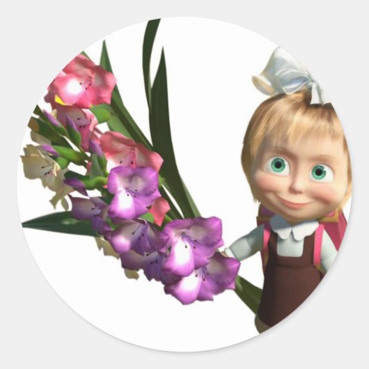 masha ronde sticker (Voorkant)