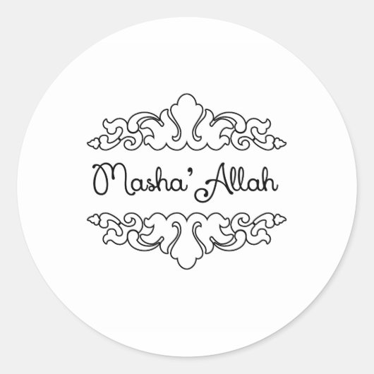 Masha'allah Ronde Sticker (Voorkant)