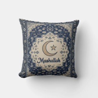 Mashallah blauwe gedrukte kussen Ramadan decoratie
