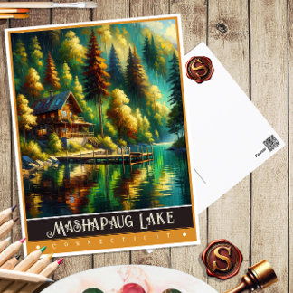 Mashapaug Lake, Connecticut |  schilderij Briefkaart