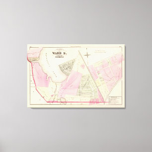 Mashapaug Pond en Cranston Atlas Map Canvas Afdruk
