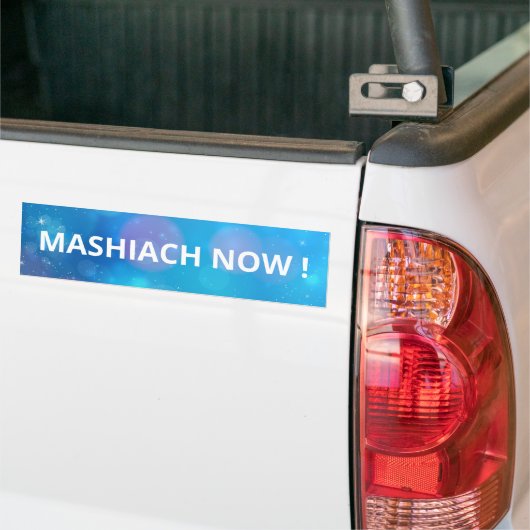 Mashiach Now Blue Cosmic Star Messianic Bumpersticker (Op Truck)