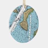 Mashnee Island MA Chart Keramisch Ornament (Rechts)