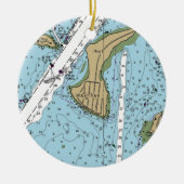 Mashnee Island MA Chart Keramisch Ornament (Voorkant)