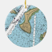 Mashnee Island MA Chart Keramisch Ornament (Achterkant)