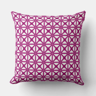 Mashrabiya-Style Geometrisch Patroon Magenta Kussen
