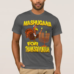 Mashugana voor Thanksgivukkah Turkey Menorah Tshir T-shirt