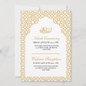 Masjid Gold Pattern  Muslim Nikah Walima Kaart (Achterkant)