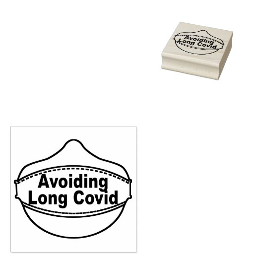 Mask Avoiding Long Covid 2x2" rubberen stempel (Gestempeld)