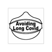 Mask Avoiding Long Covid 2x2" rubberen stempel (Afrduk)